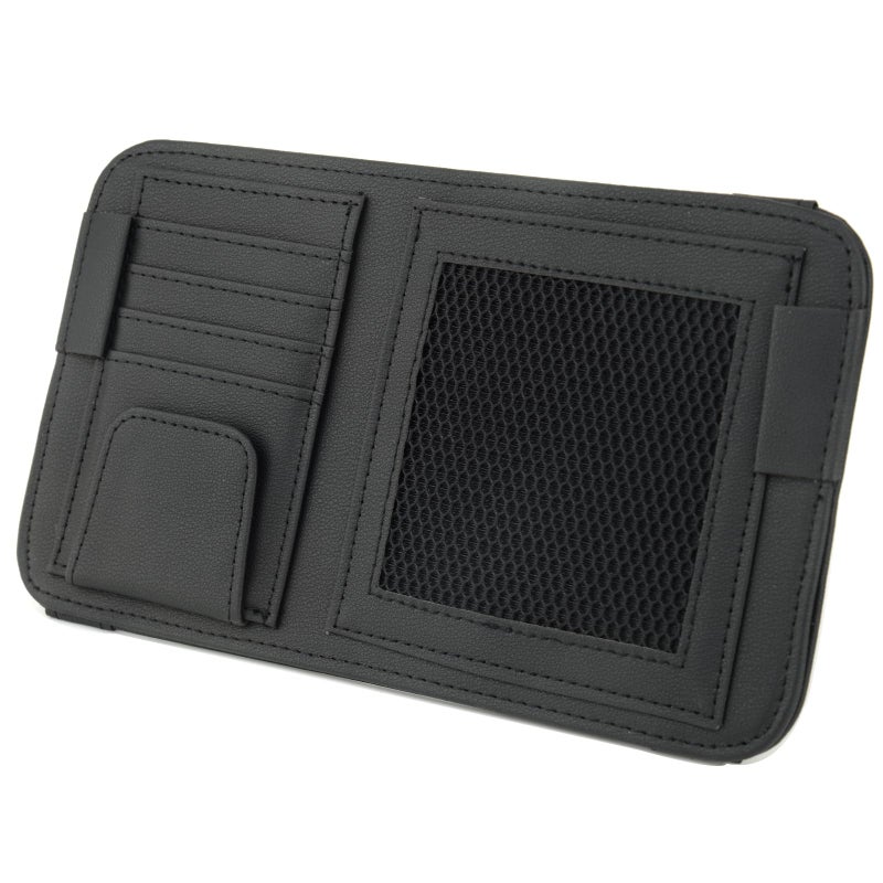 أتورمون Aturmon Classic Elegant Modern Car Sun Visor Organizer، حامل النظارات الشمسية، جيوب الأكمام للبطاقات، حامل ترخيص تسجيل السيارة، رخصة القيادة، التأمين، البطاقات، القلم، المفتاح - Image 1